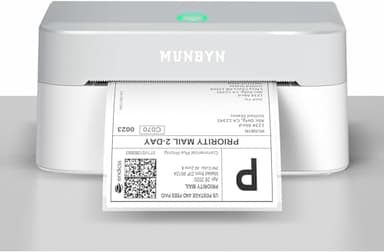 MUNBYN 2025 Imprimante Thermique Bluetooth RW403B, Nouvelle DAC Technologique, Installation Facile, Calibrage Automatique, Impression Rapide, Idéale pour Étiquettes Colissimo, Shopify Vinted et Bureau