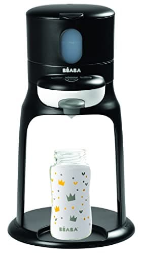 BÉABA, Préparateur-Chauffe Biberon/Petits pots, Distributeur d'eau à Température Exacte, Instantané, Rapide, Fonction Bain Marie, 2 Températures, Chauffe biberon Amovible, Bib'Expresso, Black