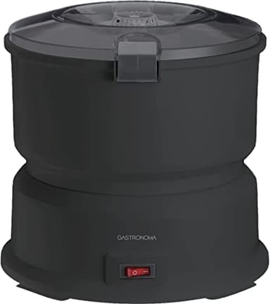 Gastronoma 18220001 Éplucheur de pommes de terre avec essoreuse à salade, 1 kg, éplucheur électrique de pommes de terre, plastique, noir