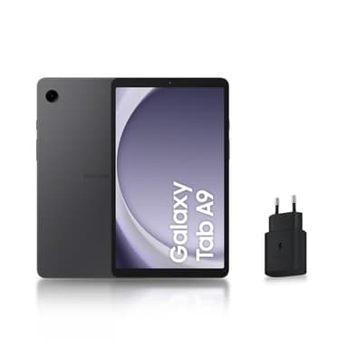 Samsung Galaxy Tab A9 Tablette Android, 64 Go de Stockage, Grand écran 8.7", 4G, Son riche, Débloqué, Anthracite, avec Chargeur secteur rapide 25W inclus (version FR)