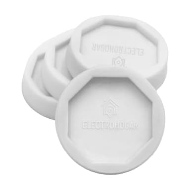 ELECTROHOGAR | Tapis Anti Vibration pour Machine à Laver et Sèche-Linge | 4 Pieds en Caoutchouc Antidérapant | Support Machine à Laver Compatible avec Bosch, Balay, Siemens, AEG. BLANC