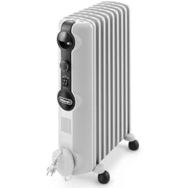 De'Longhi Radia S TRRS0920, Chauffage Bain d'Huile, Boutons Réglables, Pièce Jusqu'à 60m3, 9 ailettes, 3 Niveaux de Puissance, 2000W, Blanc