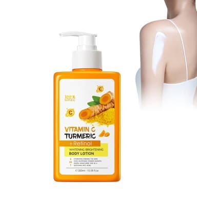 Crème Hydratante Éclaircissante À La Vitamine C, 300 Ml Lotion Corporelle Naturelle Au Curcuma Lotion Corporelle Au Curcuma Et À La Vitamine C Lait Pour Le Corps Au Curcuma,Éclaircissant Pour Le Corps