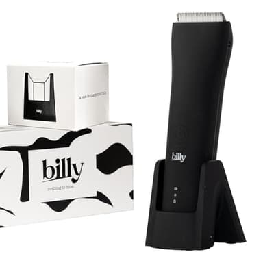 La billy noire - La tondeuse intime anti-coupure, anti-poils incarnés. Hommes/Femmes. USB-C. LED. Offre groupée Base incluse