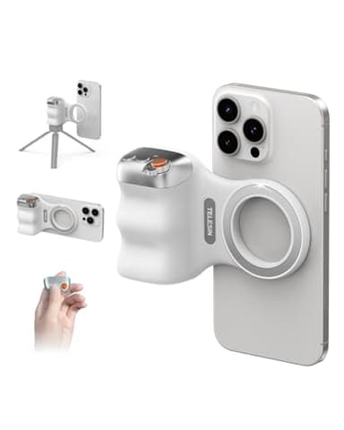 TELESIN Fun Shot Smartphone Handle Grip, Poignée Smartphone avec Détachable Télécommande Bluetooth - Filetage 1/4, Stabilisateur de Poignée pour iPhone Android, Selfies/TikTok
