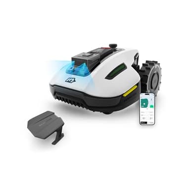 MAMMOTION Tondeuse Robot YUKA Mini 500 avec Garage Combinées, NetRTK+Vision, Aucune Antenne RTK Requise, Recommandé 500 m², Max. 700 m², Pente à 50%, avec Module 4G