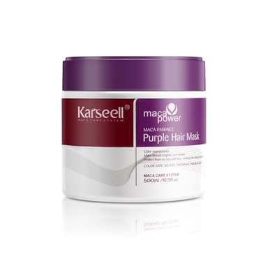 Karseell Violet Masque Cheveux Neutralise Les Reflets Jaunes, Répare Les Cheveux Abîmés, pour Cheveux Blonds, Platine, Blancs Ou Gris, 500ml