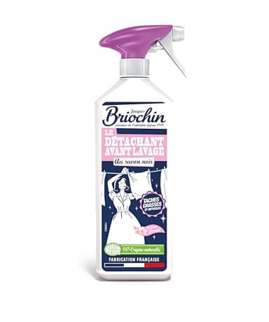 JACQUES BRIOCHIN - Le détachant au savon noir avant lavage - Spécial taches grasses et difficiles - 97% d'origine naturelle - Ecocert - Prêt à l'emploi - Fabrication Française - Pulvérisateur - 500ml