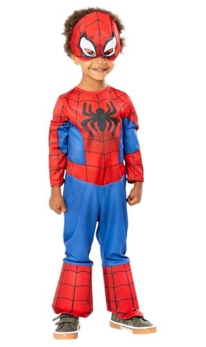 RUBIE'S Marvel Officiel - Déguisement enfant classique Spidey - Taille 3-4 ans - Costume officiel avec masque du super héros de la série Spidey et ses amis extraordinaires. Carnaval