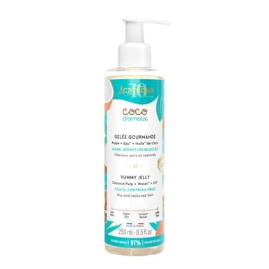 ACTIVILONG - Gelée Gourmande Coco D'Amour - Sans Rinçage - Cheveux Secs Texturés - Définit Les Boucles - Élimine Frisottis - 97% D'Ingrédient Naturels - Parfum Coco - Made In France - 250ml