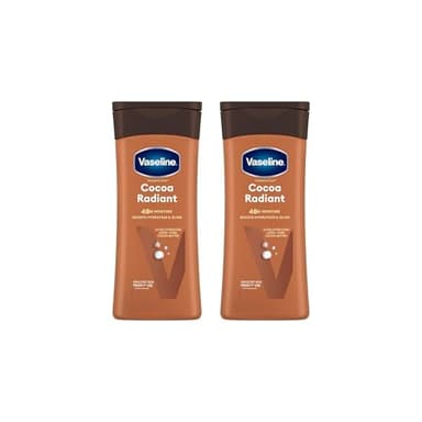 Vaseline Intensive Care Cocoa Radiant, Lotion Corporelle Hydratante, Pour Peau Sèche, Peau Nourrie et Éclatante, Hydratation 48H, Avec Lipides Hydratants et Beurre de Cacao Pur, 2x 200ml