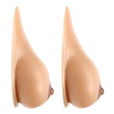 OSEMISS 1 Paire de Faux Seins en Silicone Auto-adhésifs en Forme de Goutte d'eau réaliste pour travestis, transgenres, Mastectomie, Cosplay,Suntan,B|Cup (600g/Pair)