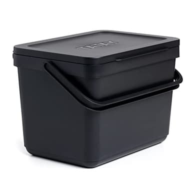 TATAY Poubelle Organique Cuisine 6L | Composteur Cuisine Smart Sans Support | Design Compact et Fonctionnel | 100 % Matériaux Recyclés | 26,5x20,5x18,5 cm, Noir