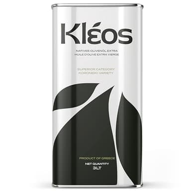 Kleos Huile d’Olive Extra Vierge 3L – Riche en Polyphénols – Pressée à Froid – Récolte 2025/26 – Origine Grèce – Qualité Premium – DDM 31/07/2027