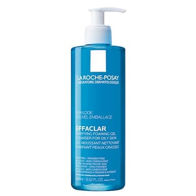 La Roche-Posay Effaclar Gel Moussant Purifiant, Nettoie en douceur & Matifie, Formule Sans Savon, pH physiologique, Pour Peaux Grasses à Tendance Acnéique, 400ml