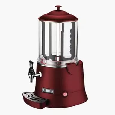 Machine à Chocolat Chaud Professionnelle Rouge – 5L ou 10L – Température Réglable 30 à 90°C, 400W – Mélangeur Intégré, Inox – Pour Cafés, Bars, Restauration (10 litres)