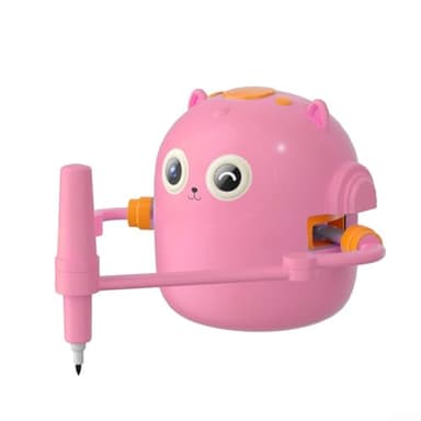 Robot à dessin pour apprenants précoces avec invites de dessin vocales et 100 cartes mots pour la progression des compétences (rose)