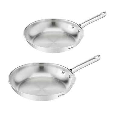 Tefal Duetto On, Batterie de 2poêles 24/28cm, Inox de qualité supérieure, Garantie de 10ans, Résultats croustillants, B866S234