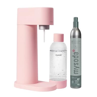 Mysoda Woody – Machine à eau pétillante en composite de bois, avec bouteille PET Quick-Lock sans BPA et cylindre CO2 – Rose