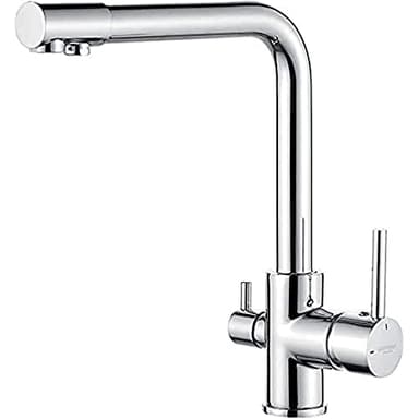 GRIFEMA DOVER-G4003, Robinet de Cuisine 3 voies, Mitigeur d'Evier de Cuisine avec Sortie Eau Filtrée, Chrome