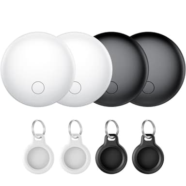 Smart Air Tag Traceur Lot de 4, Compatible avec Apple Localiser (iOS Uniquement), Air Localisateurs Tags pour Valises Portefeuilles Clés Sacs, 100dB Bip, Suivi Mondial, IP68, Batterie Remplaçable