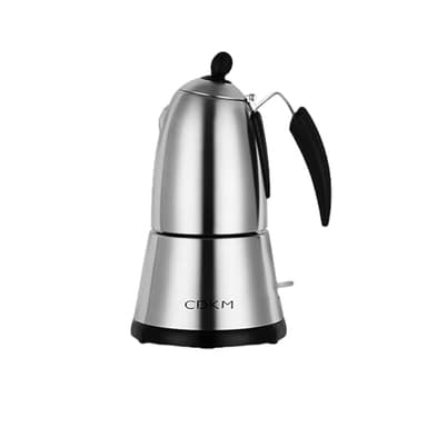 CDKM Cafetière Moka Électrique, Cafetière italienne à espresso en acier inoxydable,Machine à café avec Valve de Sécurité Italienne, Arrêt automatique,Thermostat STRIX UK (340, Millilitres)
