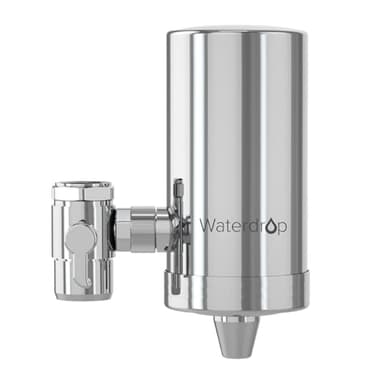 Waterdrop WD-FC-06 Robinet en Acier Inoxydable, Système de Filtration d'eau à Bloc de Carbone, Filtre à eau du Robinet, Réduit Chlore, Mauvais Goût et Odeur (1 Filtre Inclus)