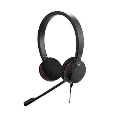 Jabra Evolve 20, Stereo Casque Audio avec Microphone, Écouteurs Filaire, Certifié Microsoft Teams, Réduction Passive du Bruit, USB-A, Plug-and-Play, Idéal pour le Travail au Bureau, Noir