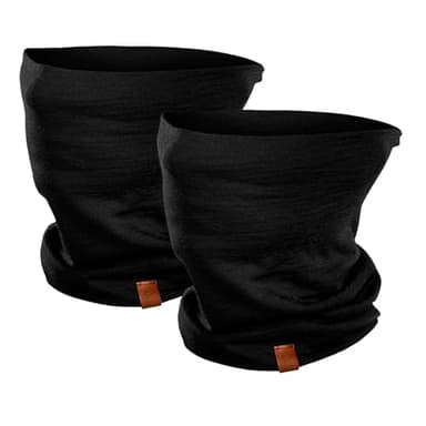 menique Cache-cou pour femme – 100 % laine mérinos double couche ski snood thermique cache-cou écharpe coupe-vent bandana tour de cou masque visage pour moto, ski, course à pied, cyclisme, Noir + noir