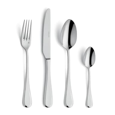 COUZON - Ménagère 48 couverts de table pour 12 personnes - Dunes - Acier inoxydable 18/10, Finition Miroir, Epaisseur 3 mm - Inox