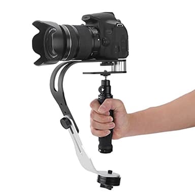 Stabilisateur de Caméra en Alliage D'aluminium, avec Poignée Rotative Universelle, pour DSLR Vidéo Portable, Antidérapant, Noir