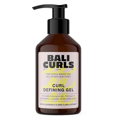 BALI CURLS Curl Defining Gel - Bouclant définissant aux extraits de graines de lin et d'ylang-ylang - Gel bouclant végétalien pour des boucles souples et définies - 150ml