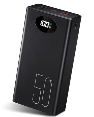 Batterie Externe 50000 mAh Power Bank : Batterie Externe de Charge Rapide 22,5 W avec 5 Sorties et 2 entrées et Lampe de Poche