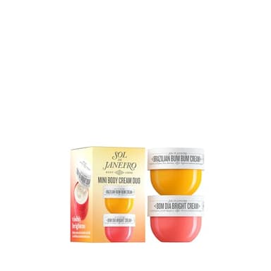 Sol de Janeiro Mini crème pour le corps – Ensemble de taille de voyage – Beauty Minis – Crème brésilienne pour les fesses et crème vive Bom Dia – 2 pièces 25 ml – Valeur de 24 $