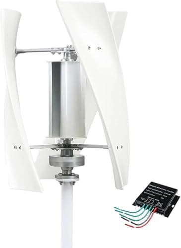 Éolienne verticale 16000W sans Bruit Éolien Magnétique Vertical 3 Lames pour Une éolienne Verticale à La Maison 12v 24v 48v 220v Kit Eolienne Complet Autoconsomation,pour Terrasse,Marine,Bateau(White,