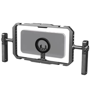 Cage Magnétique Universelle pour Téléphone avec Poignée, Kit de Cage pour Smartphone avec Poignée Rotative à 360° et Autocollant Magnétique pour iPhone 17/16/15/14/13 et Téléphones Android (Noir)