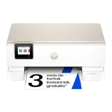 HP Envy Photo 7930, imprimante Multifonction Jet d’Encre Couleur A4, Wi-FI Double Bande, Impression Recto Verso Automatique, ADF de 35 Feuilles, bac Photo, 3 Mois d’Instant Ink, Blanche
