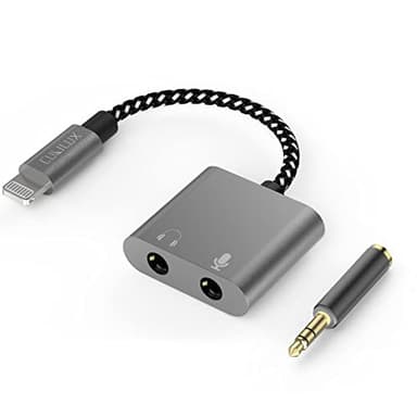 Cubilux Adaptateur Lightning vers Micro 3,5mm TRS avec Prise Casque, Compatible iPhone 14/13/12/11/SE 2/XR/XS Max/8/7, Splitter Audio & Micro 1/8” pour Ancien iPad (Version Lightning)