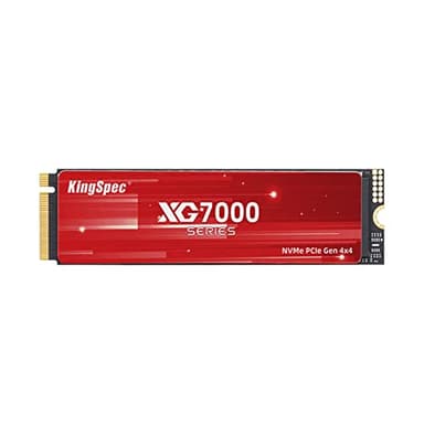 KingSpec 2To M.2 SSD 2280 NVMe PCIe Gen4x4, Vitesse de Lecture jusqu'à 7400 Mo/s, 3D NAND Flash Interne SSD - Compatible avec PS5/PC