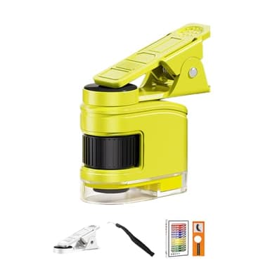 Microscope portable pour enfants avec grossissement 10x, 30x, 60x pour l'exploration scientifique, comprend un clip pour smartphone, outil facile à utiliser