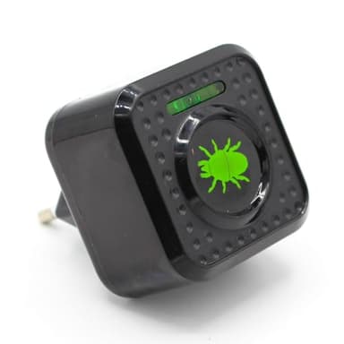 FISHTEC - Prise Anti-acariens ultrasons - Protège nuisibles jusqu'à 30 m² - Branchez 230V - Discret, Silencieux et écologique - sans Produits Chimiques - Usage sûr Enfants, Animaux