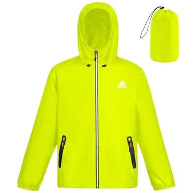 flintronic Veste Homme Impérmeable, Ciré imperméable, Légère Veste Running Homme Femme, pour Sport Cyclisme Running Voyage, Avec fermeture éclair(L)