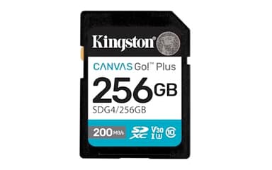 Kingston Canvas Go Plus SDXC Memory Card Gen4 200MB/s C10 UHS-I U3 V30 256GB-SDG4/256GB
