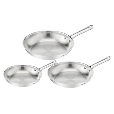 Tefal Duetto On, Batterie de 3poêles 20/24/28cm, Inox de qualité supérieure, Garantie de 10ans, Résultats croustillants, B866S334