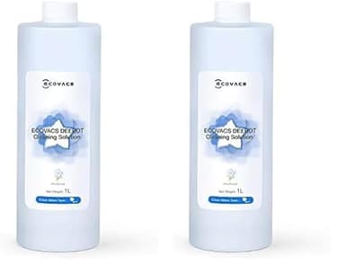 ECOVACS 1L solution de nettoyage pour aspirateurs robots Ecovacs DEEBOT N30/N20/X1/X2/X5/T10/T20/T30 series avec station OMNI All-in-One accessoire d'origine (Lot de 2)