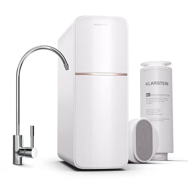 Klarstein Osmoseur Eau Potable, Système de Filtration d'Eau par Osmose Inverse Maison, 600GPD Filtre Osmoseur Inverse Domestique 99.99% Pureté, Filtration 5 Etapes, Installation Rapide, Sans Réservoir