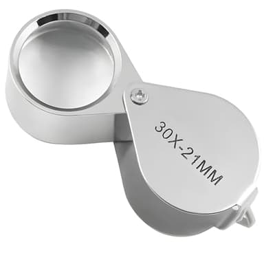 YAOYYG Loupe De Bijoutier, 30 X 21 Mm, Portable Bijoutier Pliable, Verre Grossissant 21 Mm pour Bijoux, Antiquités, Botaniste Et Horloger