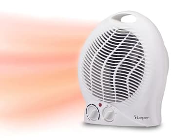 BEPER P203TER201 Radiateur Soufflant Salle de Bain avec Thermostat Réglable - Chauffage Soufflant Salle de Bain à Basse Consommation, 2000W