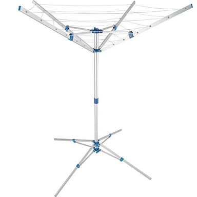 tectake® Etendoir Linge Exterieur 102 x 102 x 160 cm, Sechoir a Linge Rotatif, 4 Bras réglables, 6 Cordes, Sechoir a Linge Pliable, Etendage Exterieur, Étendoir, Séchoir Parapluie, Tancarville