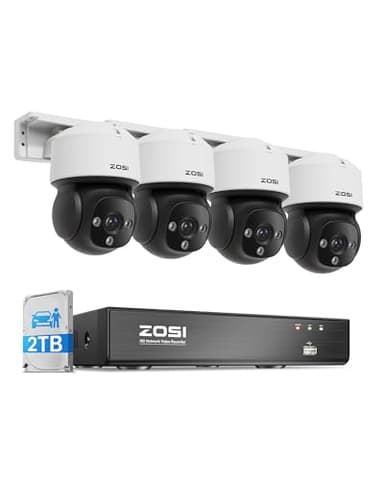 ZOSI 4K 8CH 2TB Kit Caméra Surveillance PoE (Extensible à 16CH), Caméra Dôme IP 8MP Extérieure Vue 360°, Détection IA Humain/Véhicule/Visage, Audio Bidirectionnel, Alarme Sirene, Suivi Automatique